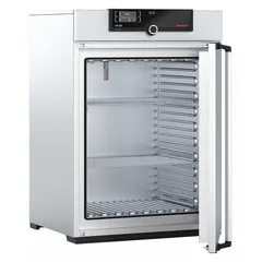 Natural gravity convection oven with 9.04 cu ft volume, 3400 W power, and 115V AC operation. Maximum temperature 300°C with temperature uniformity of ±1.8°C and accuracy tolerance of ±0.1°C up to 99.9°C, ±0.5°C at 100°C+. Suitable for drying, heating, and sterilizing applications requiring gentle heat distribution.