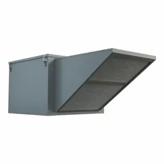 Roof-mount belt-drive filtered supply fan with 11 9/16 in wheel, delivering 2,500 cfm at 1/2 in wc maximum static pressure. Powered by a 1 1/2 hp, single-phase, open dripproof motor rated 208 to 230V AC, single speed. Used in commercial and industrial ventilation systems to supply filtered outdoor air.