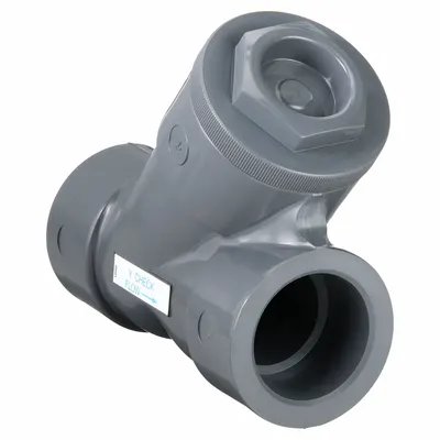 HAYWARD Y Check Valve: Piston, Y-Style Valve Body, 1 1/4 in Pipe Size, Socket x Socket - PVC Y Piston Check Valves