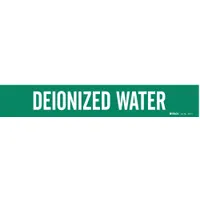 Pipe Marker: Deionized Water, Green, White, Fits 2 1/2 to 7 7/8 in Pipe O.D., 1 Pipe Markers (MPN 7073-1)