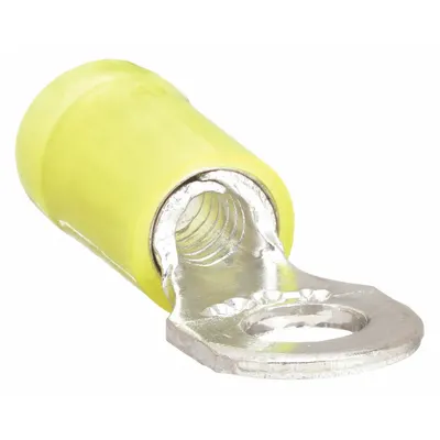 STA-KON Ring Terminal: Yellow, Nylon Insulation, 5/16 in Stud Size - Insulated Ring Terminals