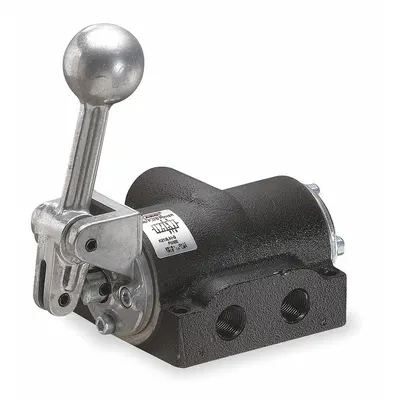 ARO Manual Air Control Valve: K, Four-Way / Three-Position, Lever, Gray - ARO K Series Manual Air Control Valves