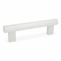 This load-rated straight-leg tubular pull handle is designed for rear-mount installation with threaded M8 holes. It features a 23.62 in mounting hole center-to-center distance and a white polyamide leg style. Suitable for heavy-duty cabinet and enclosure access in industrial machinery, material handling, and control panels