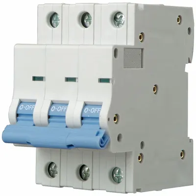 Dayton Supplementary Protector: 2 A Amps, 7.5kA at 480V AC, Screw Clamp, NDB2-63 - C-Curve, 3-Pole UL1077 DIN Rail-Mount Supplementary Protectors