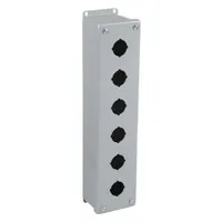 HOFFMAN Push Button Enclosure: 30mm, 6 Holes, Carbon Steel, NEMA 12 (MPN E6PBVL)