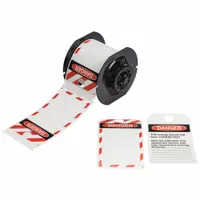 Pre-Cut Label Stock Roll: Danger, 5 3/4 in x 3 1/4 in, Polyester, White, 100 Tags (MPN B30-255-851OSHADSF)