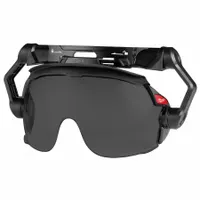 Clip-on hard hat eyewear with gray polycarbonate lens and half-frame polycarbonate frame. Anti-fog and scratch-resistant coating for clear vision. Suitable for industrial head protection applications