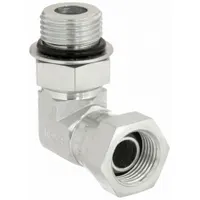 Hydraulic Hose Adapter: 1/4 in x 3/8 in Fitting Size, Female x Male, NPSM x ORB, Swivel, 90° Elbow (MPN 2068-4-6S)