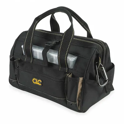 CLC 1533 Polyester Wide-Mouth Tool Bag, Black, 21 Pockets - Polyester Wide-Mouth Tool Bags