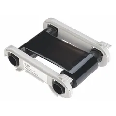Black single-color ribbon for ID card printers. Provides 2,000 prints per roll. Compatible with PVC and composite cards. Overall dimensions: 2 in height, 8 in width.