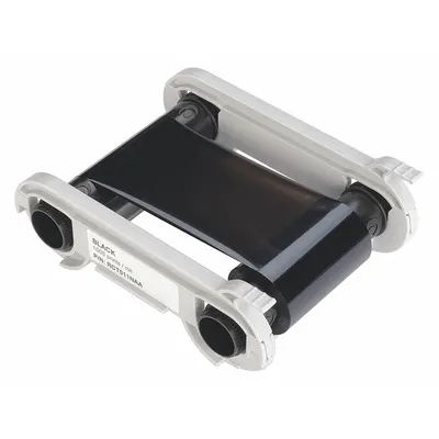 ID Card Printer Ribbon: Black, 2,000 Prints per Roll, 2 in Overall Ht - Ribbons for ID Card Printers