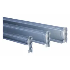 Pack of two heavy duty beams for use in industrial storage systems such as pallet racks and shelving. Provides structural support for organizing and stabilizing stored goods in warehouse racking applications.