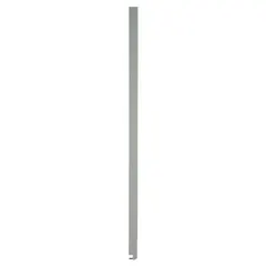 Solid polymer pilaster for bathroom partitions. Gray with pebble finish. Measures 82 inches high, 10 inches wide, 1 inch thick. Provides structural support and privacy in commercial restroom stalls.