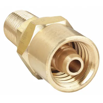 SPEEDAIRE Hydraulic Hose Fitting: 3/8 in x 3/8 in Fitting Size, Hose Barb x NPT - Multipurpose (Air, Water, Chemical) Reusable Hose Ends