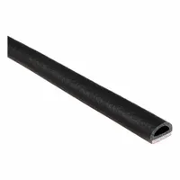 D-shaped EPDM foam rubber seal with high-strength self-adhesive backing. Black color, 500 ft roll. Used for sealing gaps, dampening vibration, and blocking dust or moisture in doors, panels, enclosures, and machinery