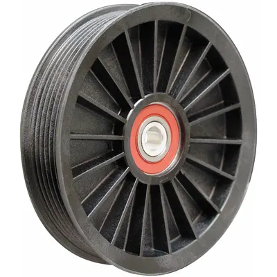 DAYCO 89028 Serpentine Ribbed Idler Pulley, 6 Grooves, Light Duty, Polymer - Ribbed V-Belt Idler Pulleys for Vehicles