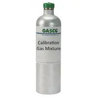 Disposable calibration gas cylinder containing 10 ppm hydrogen sulfide in a methane background, with ±5% accuracy. Used to verify and adjust the response of portable gas detectors in industrial safety applications, such as oil and gas, chemical processing, and wastewater facilities