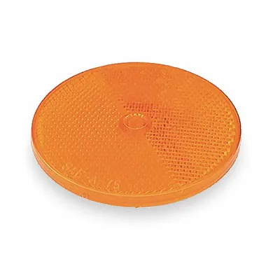 GROTE Reflector: Round, Amber, 2 in Overall Lg - Mounted Reflectors