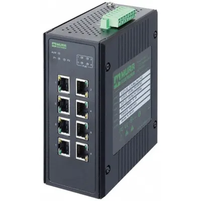 MURRELEKTRONIK Ethernet switch: Unmanaged, DIN Rail, 8 Ports, RJ45, 1000 mbps/Ethernet/Gigabit - DIN Rail-Mount PoE Ethernet Switches