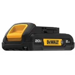 The DEWALT DCB203G is a 20V MAX* 2 Ah lithium-ion battery with an oil-resistant housing. It is designed to power cordless tools such as drills, impact drivers, and saws for light- to medium-duty applications. Compatible with DEWALT 20V MAX* tools and chargers.