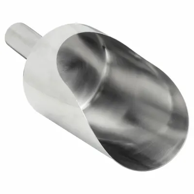 SANI-LAV Scoop: 32 oz Capacity, Silver, 10 5/8 in Overall Lg, 4 1/2 in Overall Wd - Stainless Steel Hygienic Hand Scoops