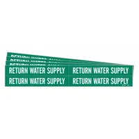 Pipe Marker: Reheat Water Return, Green, White, Fits 3/4 to 2 3/8 in Pipe O.D., 4 Pipe Markers, 5 PK (MPN 7405-4-PK)