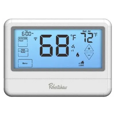 Robertshaw Digital WiFi Wall Thermostat,Programmabl: Heat and Cool, White, Touch Screen - Commercial Thermostats
