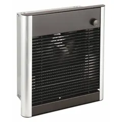 Compact recessed electric wall heater with 1000 W output on 120V AC, single-phase power. Features a bronze grille and non-programmable operation. Rough-in dimensions 11 in x 9-3/16 in x 3-3/4 in. Suitable for supplemental heating in residential or light commercial spaces where a flush-mount installation is desired.