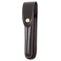 GOULD & GOODRICH, INC. Flashlight Pouch: Black, Leather, Basket Weave, Snap Closure (MPN B672-4BR)