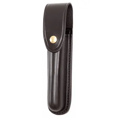 GOULD & GOODRICH, INC. Flashlight Pouch: Black, Leather, Basket Weave - Duty Equipment Pouches
