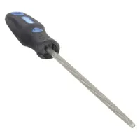 Machinists File: Round, Double-Cut, Safe Edge Cut, Bastard Cut, 8 in Lg without Tang, Natural (MPN 1NFW4)