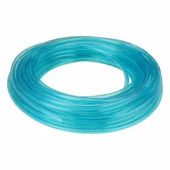 Polyurethane tubing with 3/8 in inner diameter and 1/2 in outer diameter, supplied in a 100 ft length. Blue in color with a Shore A hardness of 90 to 95. Rated for maximum operating pressure of 110 psi at 180°F. Suitable for pneumatic and fluid transfer applications in industrial automation and robotics.