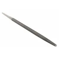 Machinists File: Round, Single-Cut, Safe Edge Cut, Bastard Cut, 10 in Lg without Tang, Natural (MPN 21854)