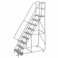 BALLYMORE Rolling Ladder: 7.5 ft Platform Ht, Assembled, Aluminum, Manual Lock, Perforated (MPN WLAR109246)
