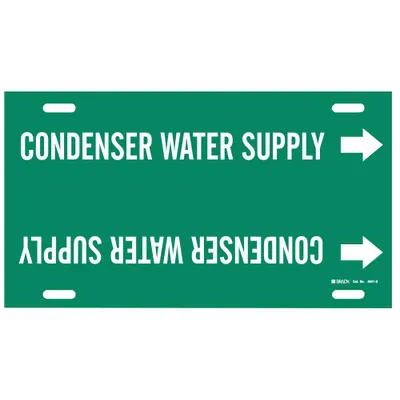 BRADY Condenser Water Supply Strap-On Pipe Marker 4041-G - Condenser Water Supply Strap-On Pipe Markers