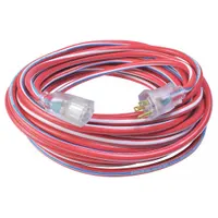 SOUTHWIRE Extension Cord: Outdoor Use, 25 ft Lg, Outlet, 5-15P, 12/3, SJTW, Blue/Red/White, 125V AC (MPN 2547SWUSA1)