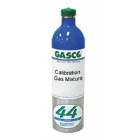 Refillable calibration gas mixture containing 0.45% pentane (C5H12) at 32% LEL in an air background. Provides ±5% accuracy for verifying and adjusting sensor response of portable gas detectors in industrial safety applications