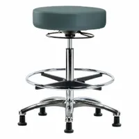 Stool: Vinyl, Ht Range 25 1/2 in to 35 1/4 in, 17 in Seat Wd, 17 in Seat Dp, 5 Glides, 0 Casters (MPN BR-VHBSO-CR-CF-RG-8546)