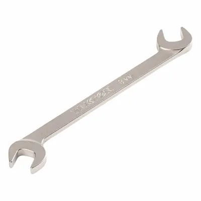 TEKTON Open End Wrench: Chromium Molybdenum Steel, Satin, 8 mm Head Size - Metric, Double End, Open End Wrenches
