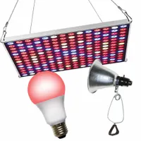 LED Grow Panel: Red, 120V AC, Bulb Included, LED, 2 ft Max Mounting Ht (MPN 602234)