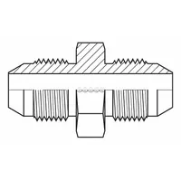 Steel hydraulic hose adapter with male x male JIS x JIS connections, rigid straight design. Used to connect JIS-compatible hoses or fittings in hydraulic systems for industrial machinery and fluid power applications