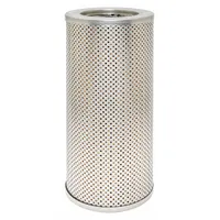 Cartridge hydraulic filter with cellulose media, 3 3/8 in inside diameter, and 11 in overall height. Includes a reinforced centertube. Compatible with hydraulic fluid. Suitable for use in Caterpillar vehicles and equipment