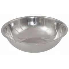 Stainless steel mixing bowl with 4 qt capacity and 10 1/2 in outside diameter. Silver finish. Suitable for mixing, blending, and preparing ingredients in commercial kitchens, bakeries, and food processing facilities.