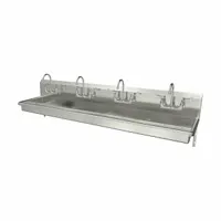SANI-LAV Wash Station: 4 Stations, 5 in Bowl Dp, 85 in Bowl Lg, 16 1/2 in Bowl Wd, Faucet Included (MPN 5A5F.5)