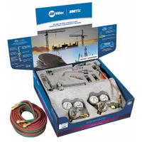 Cutting, heating, and welding outfit for acetylene service. Includes a regulator with CGA 300 fuel connection. Suitable for heavy-duty tasks in metal fabrication and repair