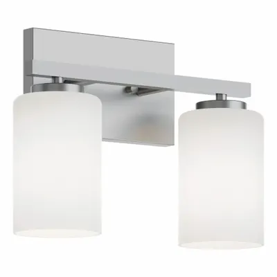AFX INC. Decorative Vanity: Satin Nickel, 60 W, 120V AC, Dimmable, 13 in Lg, 5 1/2 in Wd - Leo Vanity Lights