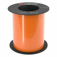 Continuous vinyl label roll for thermal transfer printing, orange gloss finish, 6 inches wide by 75 feet long. Suitable for indoor and outdoor use. Compatible with LabelTac 9 printer series. Used for creating durable labels for safety marking, pipe marking, and hazard identification