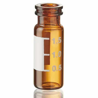 GLOBE SCIENTIFIC Vials: 2 mL, B, Includes Closure, No Closure, 12 mm Body Dia, Amber - Glass Chromatography Vials