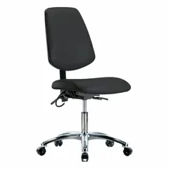 APPROVED VENDOR Vinyl ESD Chair, Armless, Height Range 19 to 24 in