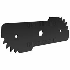 Steel edger blade with 7.5-inch diameter for trimming grass along sidewalks, driveways, and garden borders. Suitable for residential and light commercial landscaping use with compatible brush cutters and edgers.